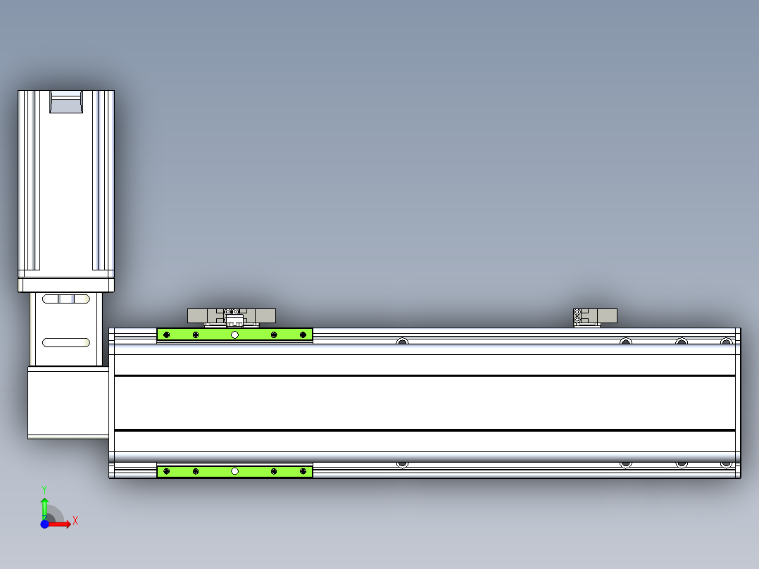 同步带滑台-半封闭B13-L90-S300-R-Z86-D3前视图