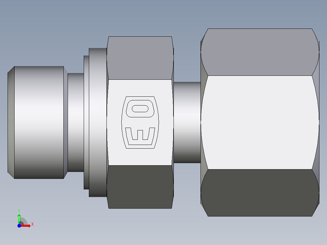 卡套式工业通用硬管接头EO_Standpipe_connector_EVGE12SREDCF前视图