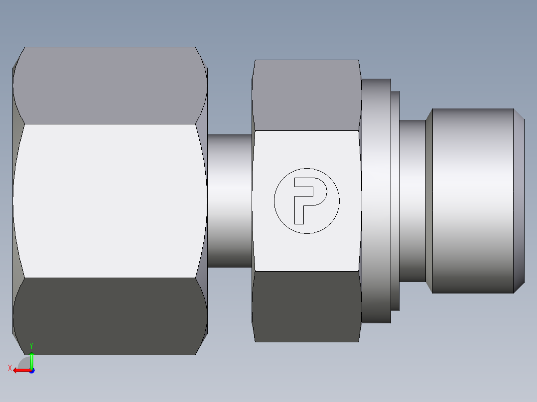 卡套式工业通用硬管接头EO_Standpipe_connector_EVGE12SREDCF后视图