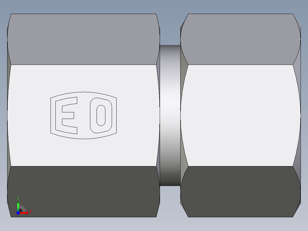 卡套式工业通用硬管接头EO_Swivel_connector_GAI16ZSR71前视图