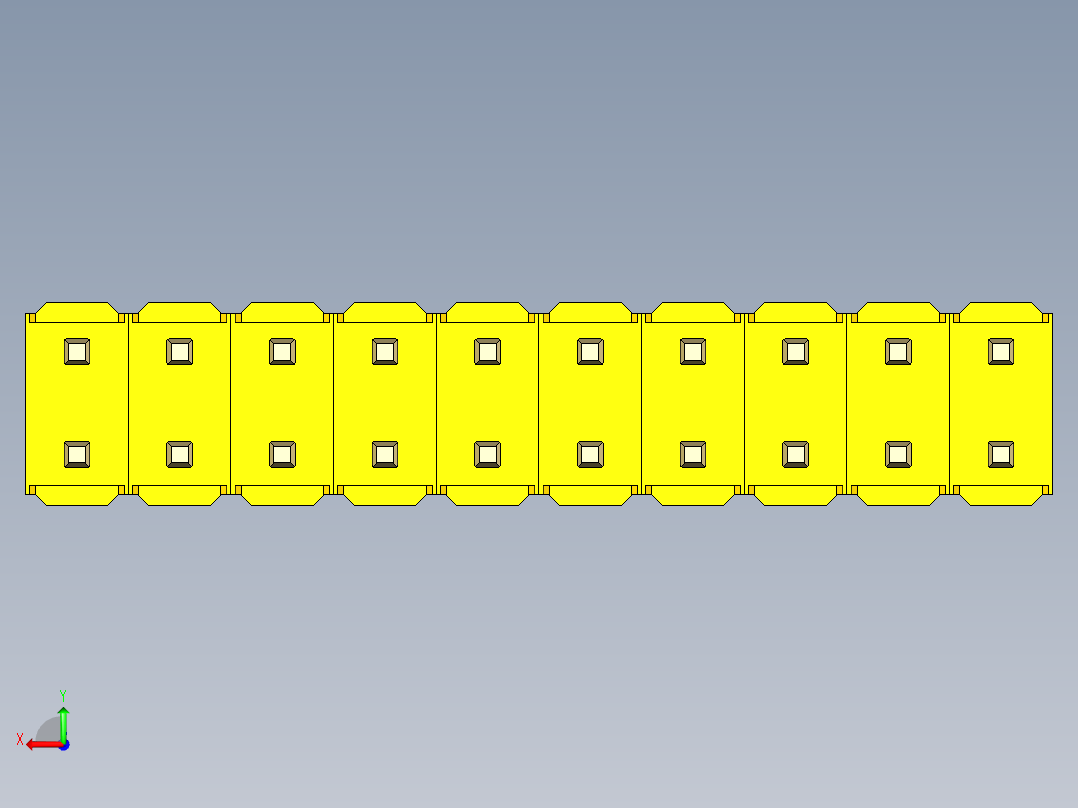 彩色公头100mil（2.54mm）系列-DS1021_yellow_2x10p_100mil_Type1_rev1.0后视图