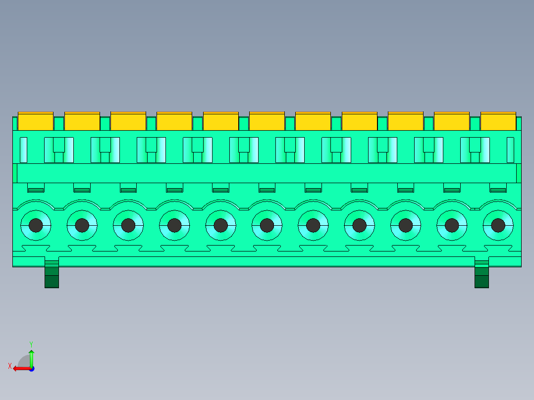 DEGSON 2EDG 系列 5.0mm 可插拔接线端子组-2EDGKDB-5.0-11P-14-00AH后视图