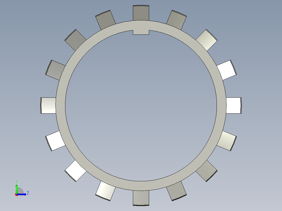 SKF轴承配件开槽螺母锁紧垫圈3D模型IGS格式左视图