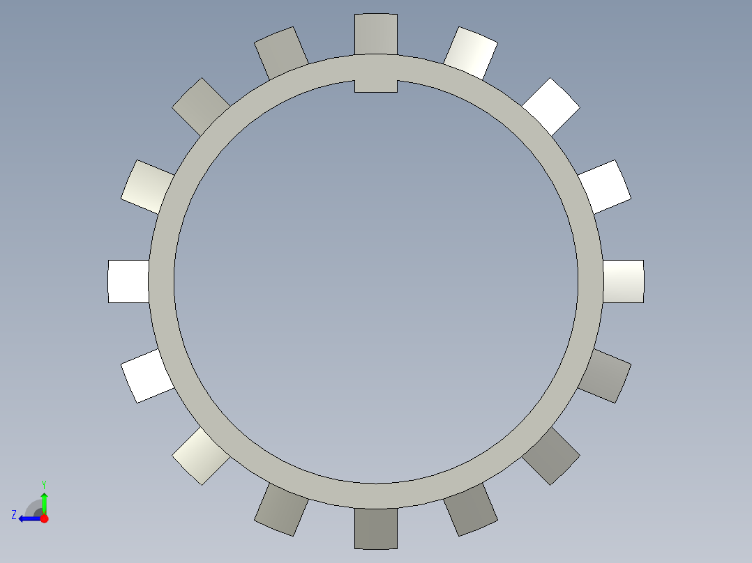 SKF轴承配件开槽螺母锁紧垫圈3D模型IGS格式右视图