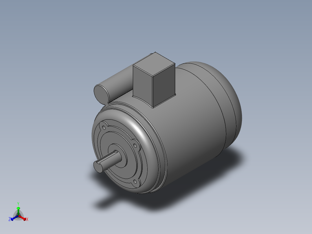 异步电机DJ_YS系列(IP44)_IMB14型_YS-90S-4正等轴测图