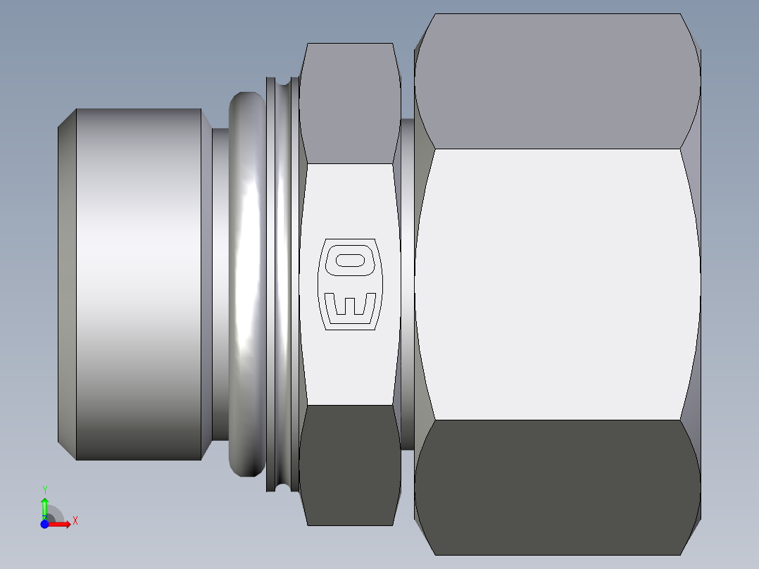 卡套式工业通用硬管接头EO_Swivel_connector_EGEO22LM27x2CF前视图