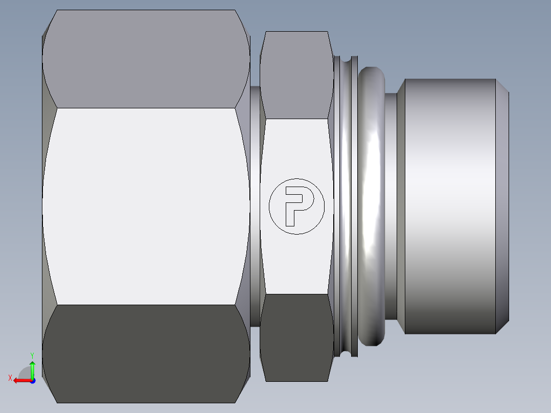 卡套式工业通用硬管接头EO_Swivel_connector_EGEO22LM27x2CF后视图