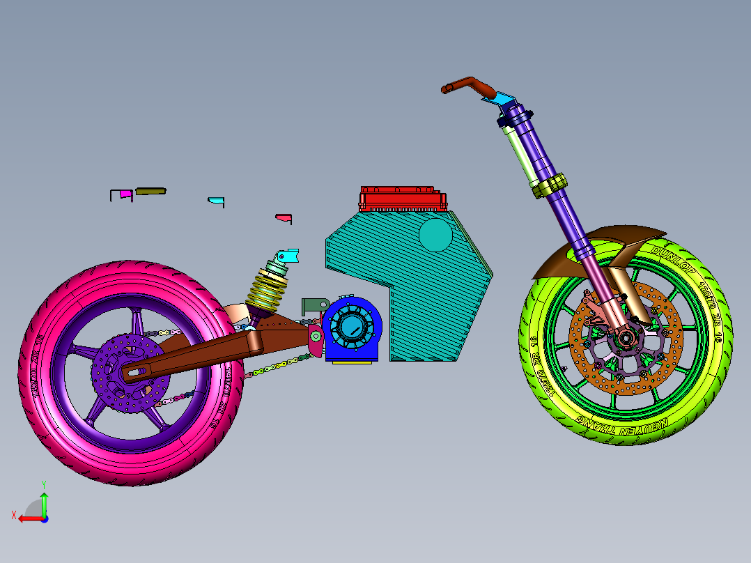通勤越野电动两轮轻便摩托车后视图