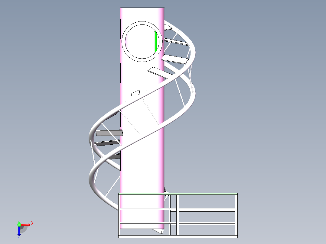 Q153-基于SolidWorks对带旋转电梯的水处理装置设计【三维SolidWorks】俯视图