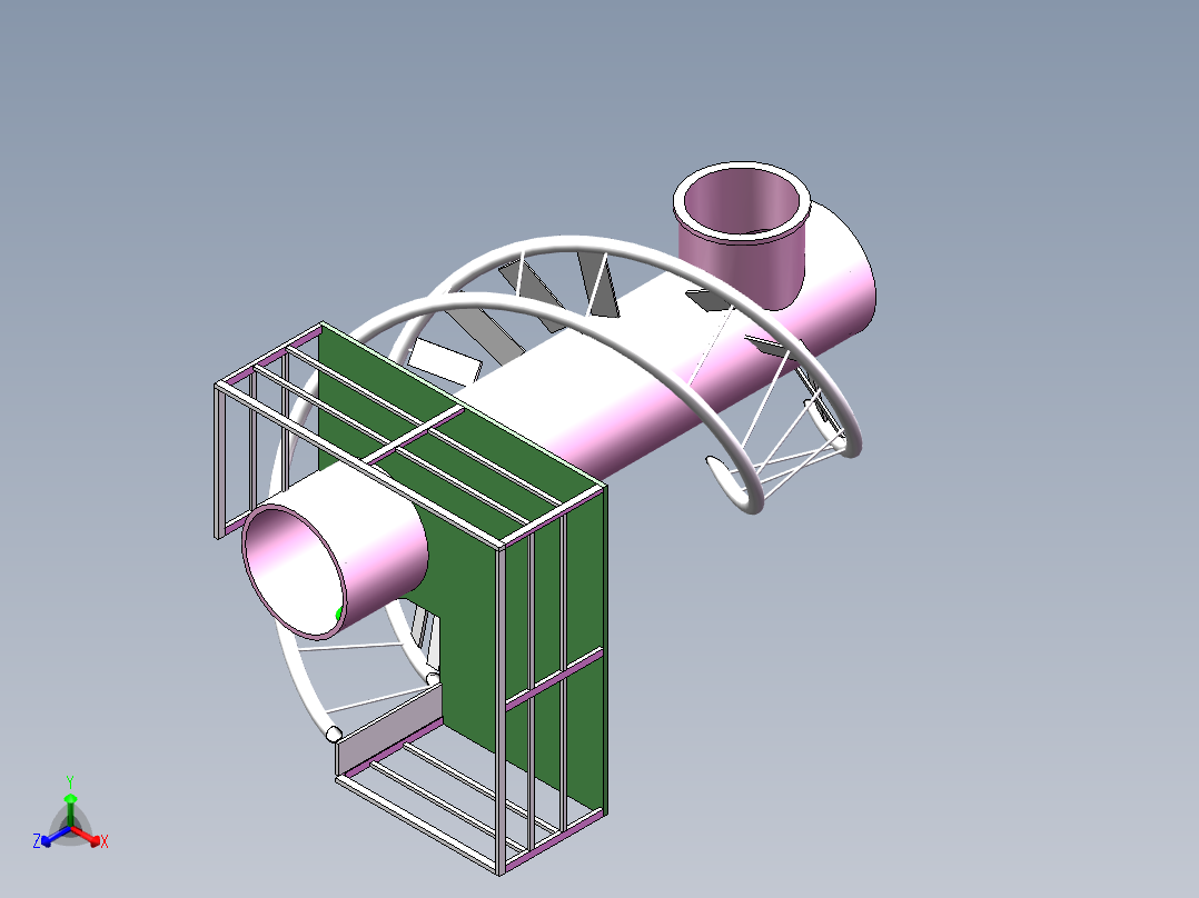Q153-基于SolidWorks对带旋转电梯的水处理装置设计【三维SolidWorks】正等轴测图