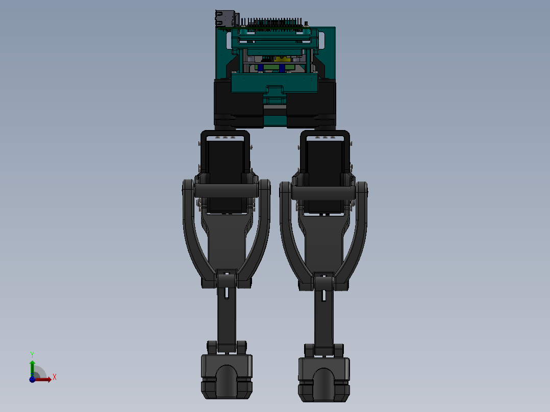 Bipedal Robot双足机器人结构sw23可编辑前视图