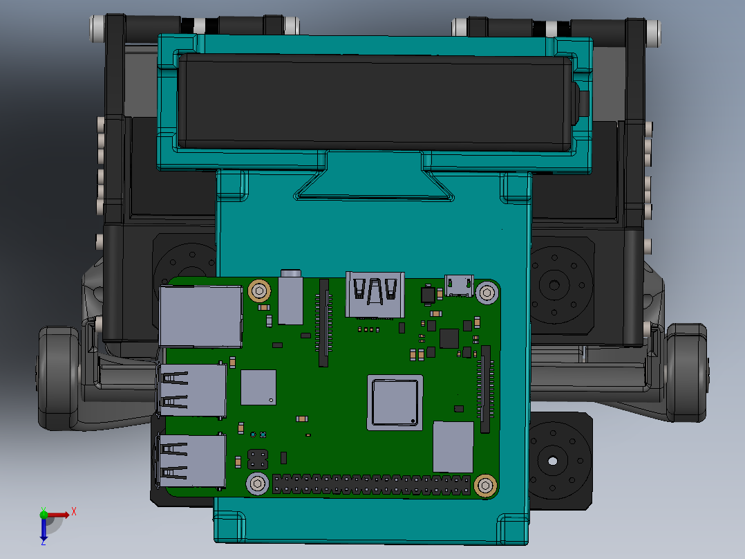 Bipedal Robot双足机器人结构sw23可编辑俯视图
