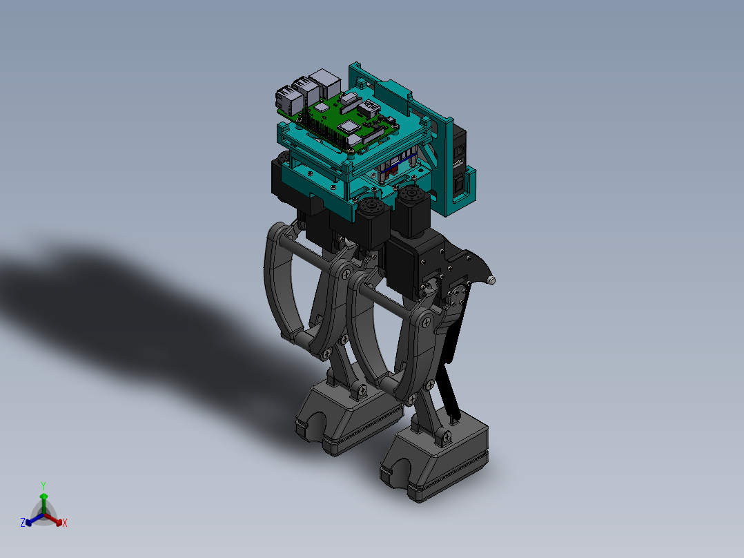 Bipedal Robot双足机器人结构sw23可编辑正等轴测图