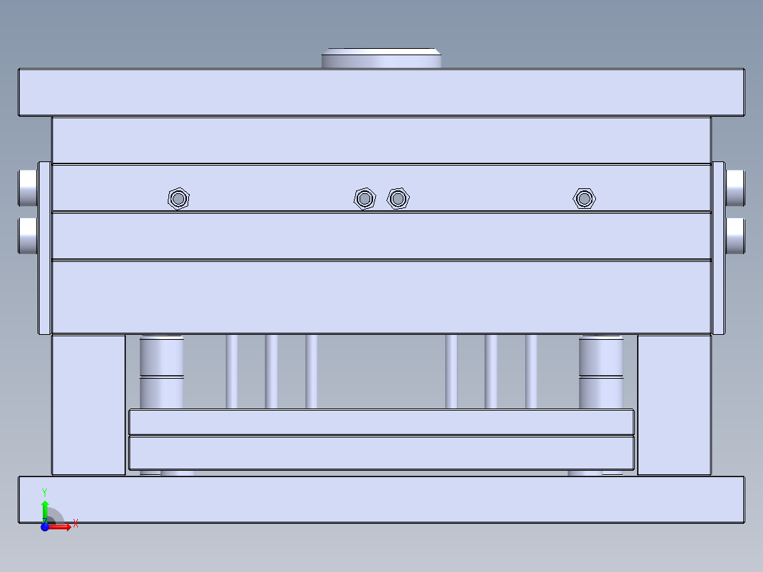 自动脱模三板注射模前视图