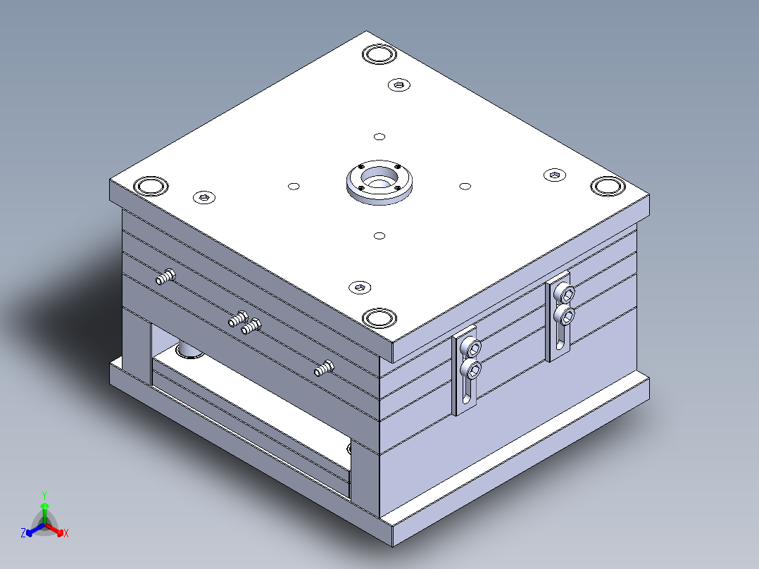 自动脱模三板注射模正等轴测图