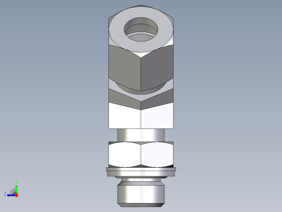卡套式工业通用硬管接头EO_Adjustable_locknut_45_deg_elbow_VEE10LMCF右视图
