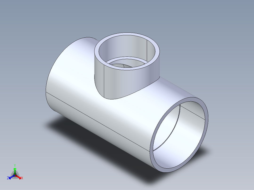 聚氯乙烯配件02-Sch80_ReducingTee_SxSxS_801-585_8in x 6in正等轴测图