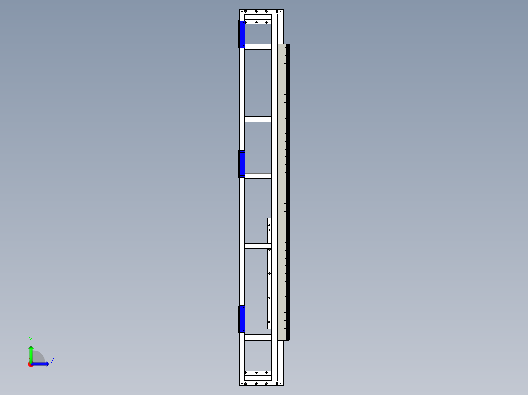 704轴数控铣床机台PROE设计左视图