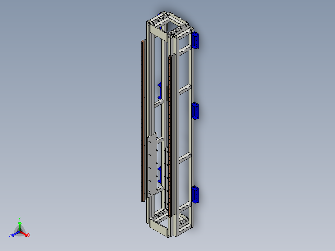 704轴数控铣床机台PROE设计正等轴测图