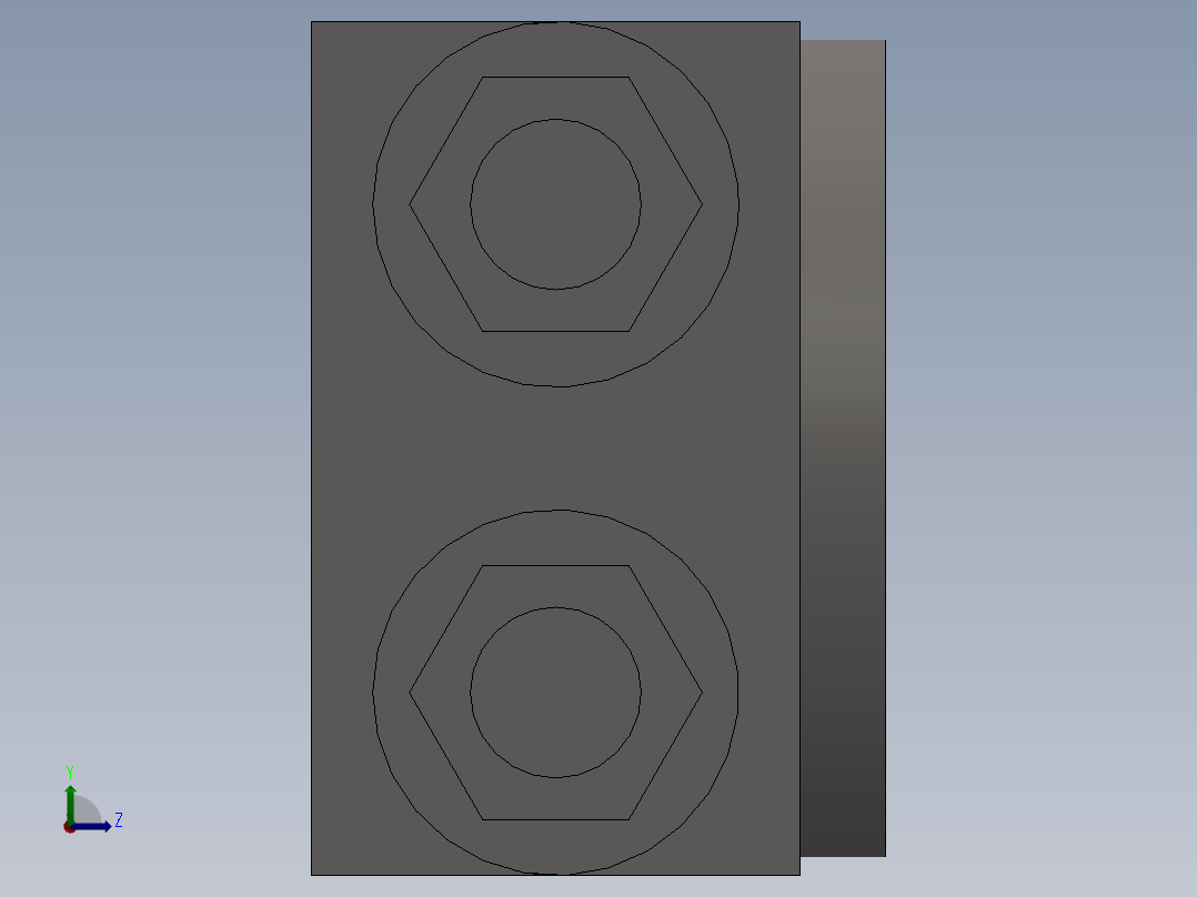203自动器HRQ30A缸体左视图