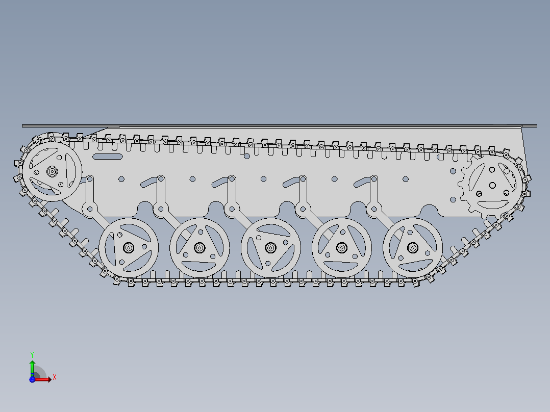 履带底盘模型前视图