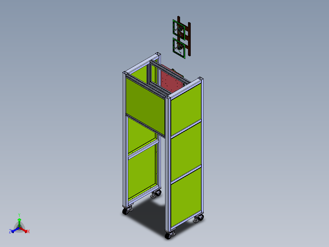 注塑产品胶口剪切设备sw21可编辑正等轴测图