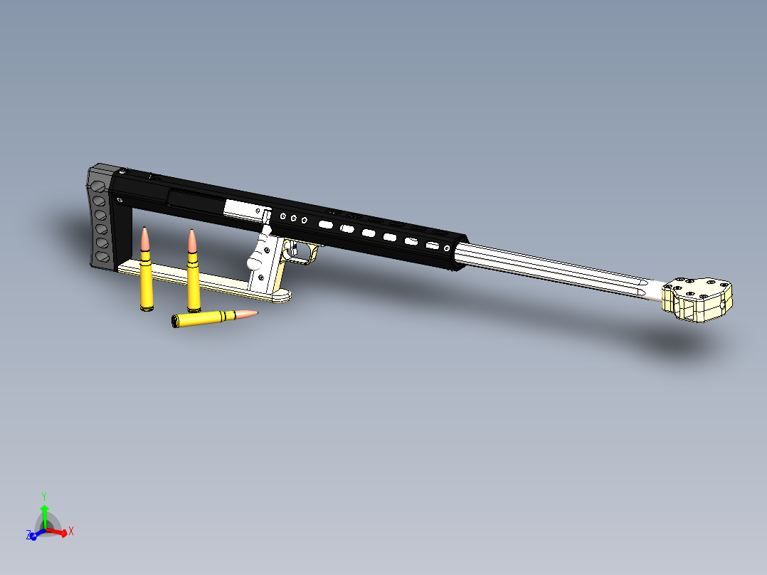 SOLIDWORKS 巴雷特<span style='color: red'>狙击枪</span>