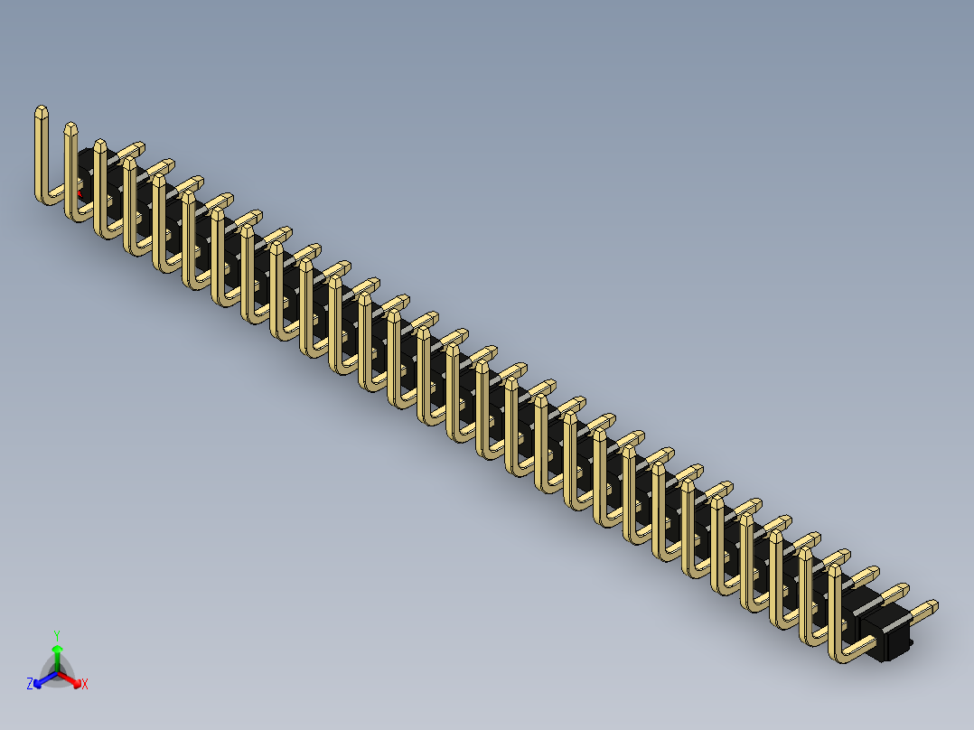 彩色公排针 100mil 2.54mm 系列-DS1022_black_28p_100mil_TypeU_rev1.0