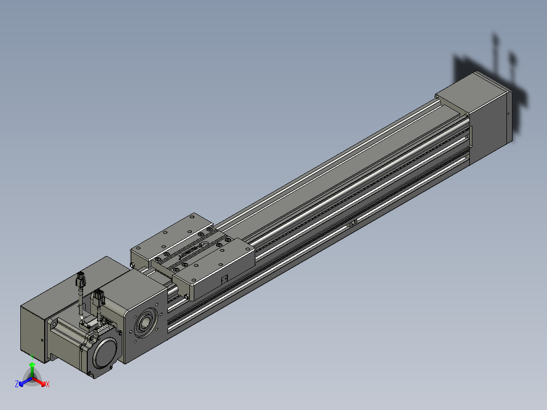 威洛博直线电机模组EB8-L100-S500-BR-P75-MS3正等轴测图