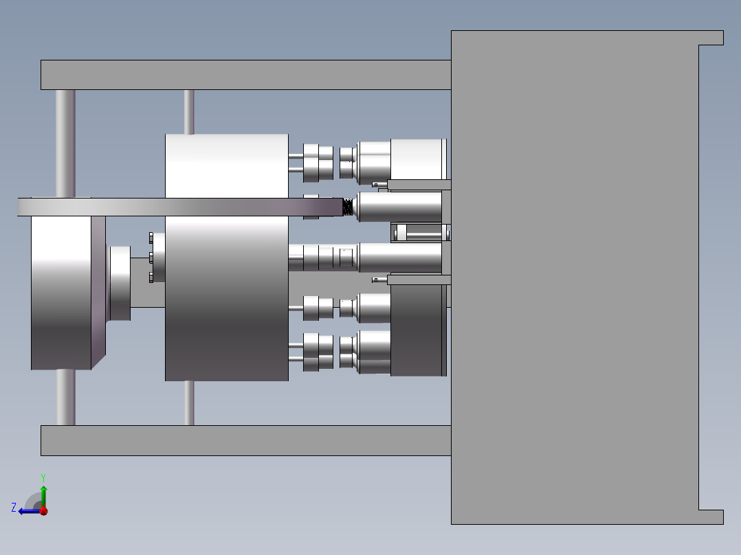 液体灌装生产线上拧瓶盖机的设计含NX、SW三维及9张CAD图右视图