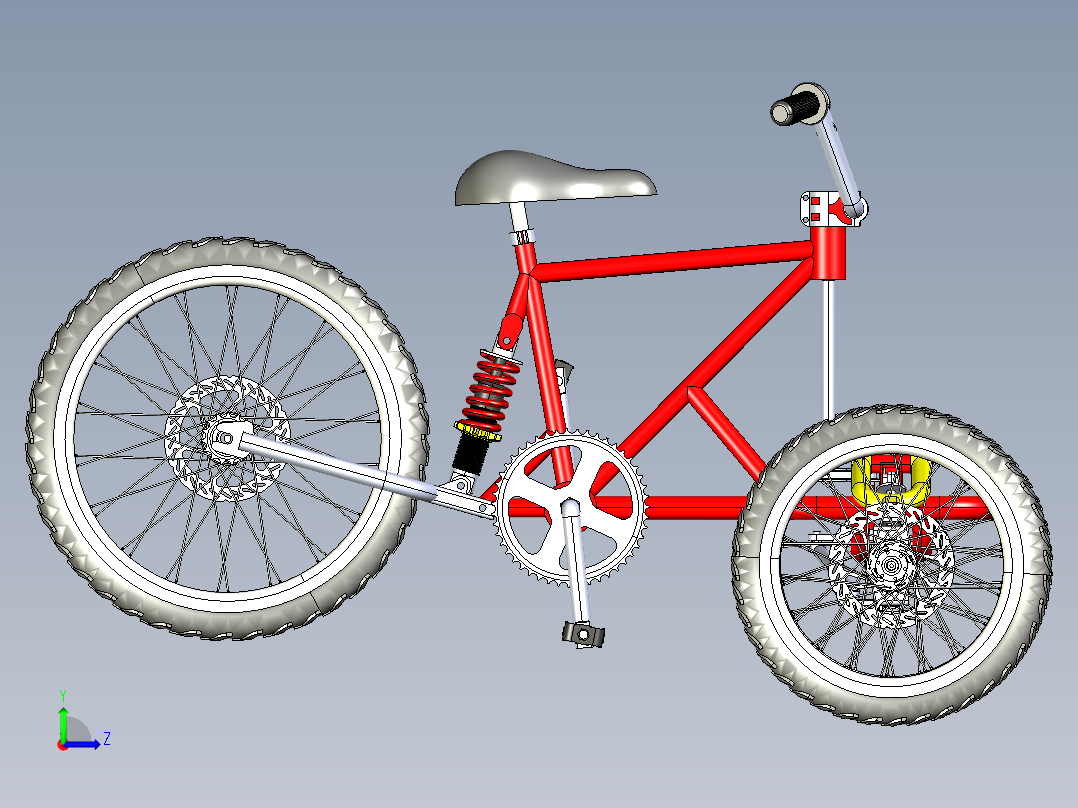 42---三轮自行车sw三维图纸模型设计图纸左视图