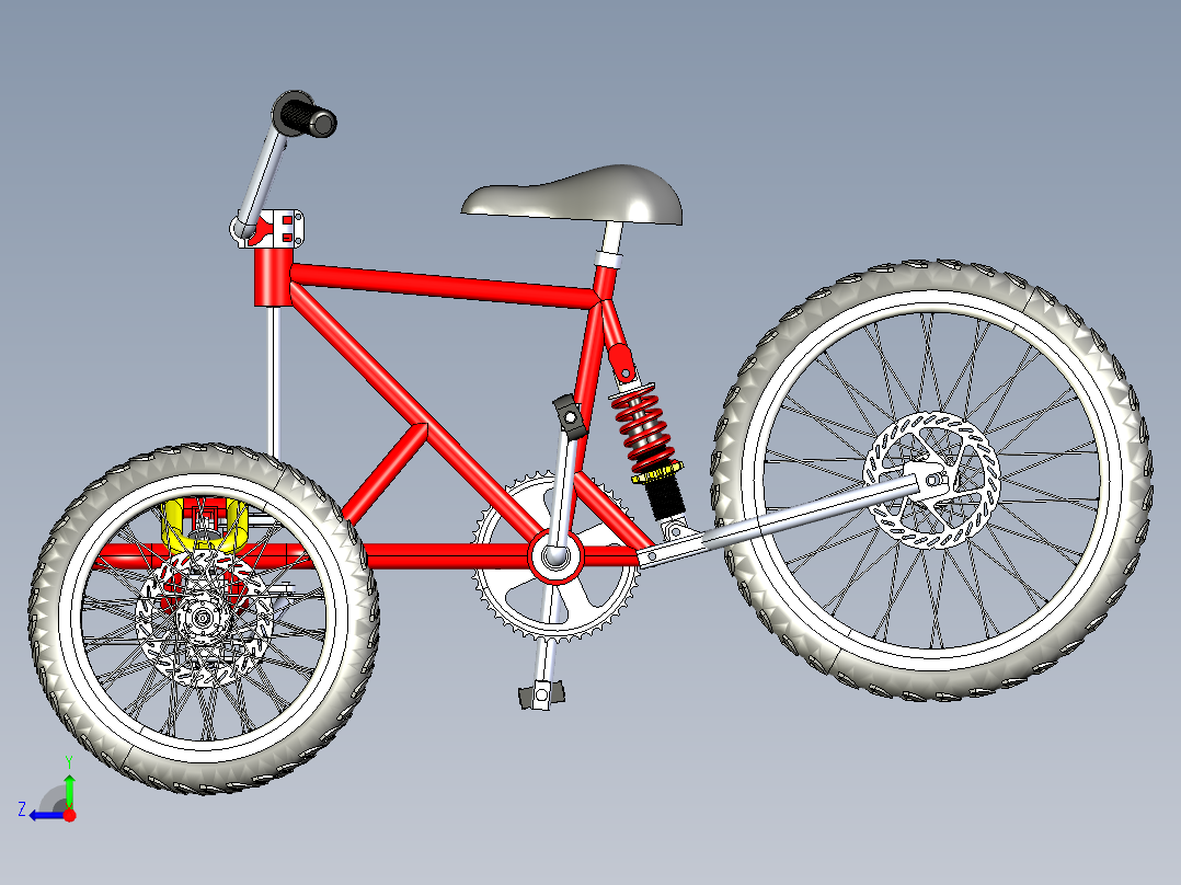 42---三轮自行车sw三维图纸模型设计图纸右视图