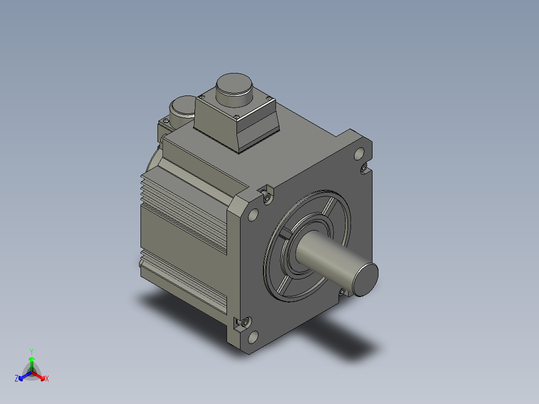 2000W MHME伺服马达正等轴测图