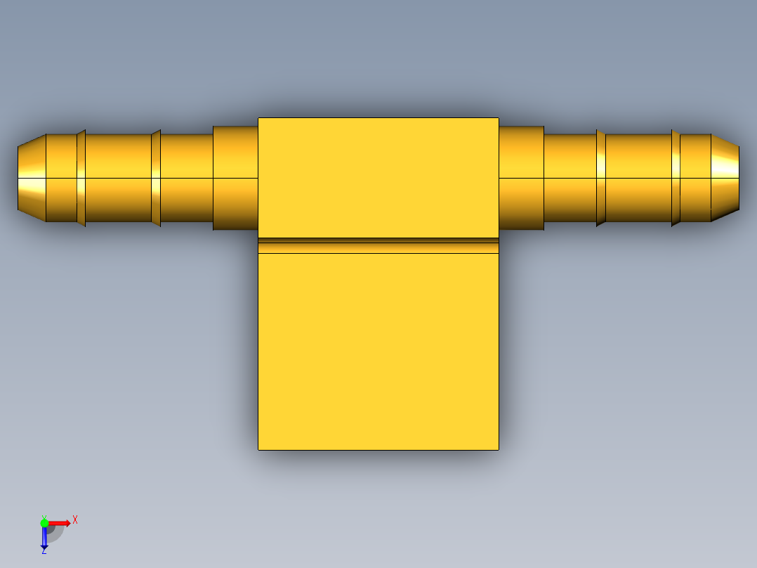 工业通用螺蚊管倒齿式工业硬管接头Adapter Tee 220-4-2俯视图