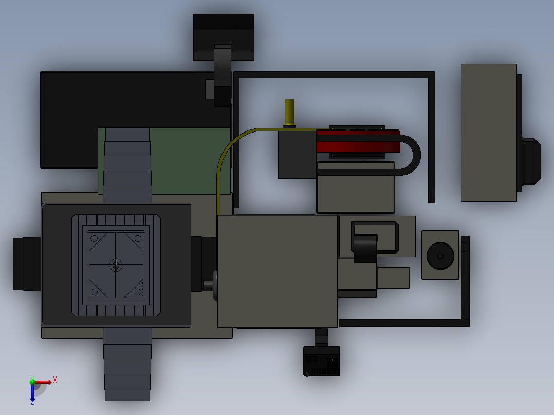卧式镗床俯视图