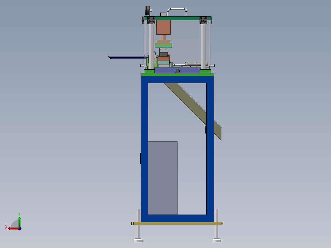 车门密封条分缝条端末冲切机（sw18可编辑+工程图+bom）后视图