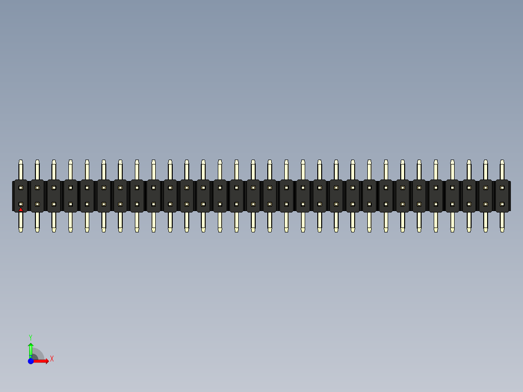 彩色公排针 100mil 2.54mm 系列-DS1022_black_60p_100mil_TypeSMT_rev1.0前视图