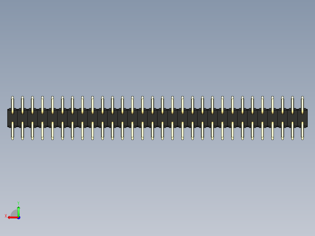 彩色公排针 100mil 2.54mm 系列-DS1022_black_60p_100mil_TypeSMT_rev1.0后视图