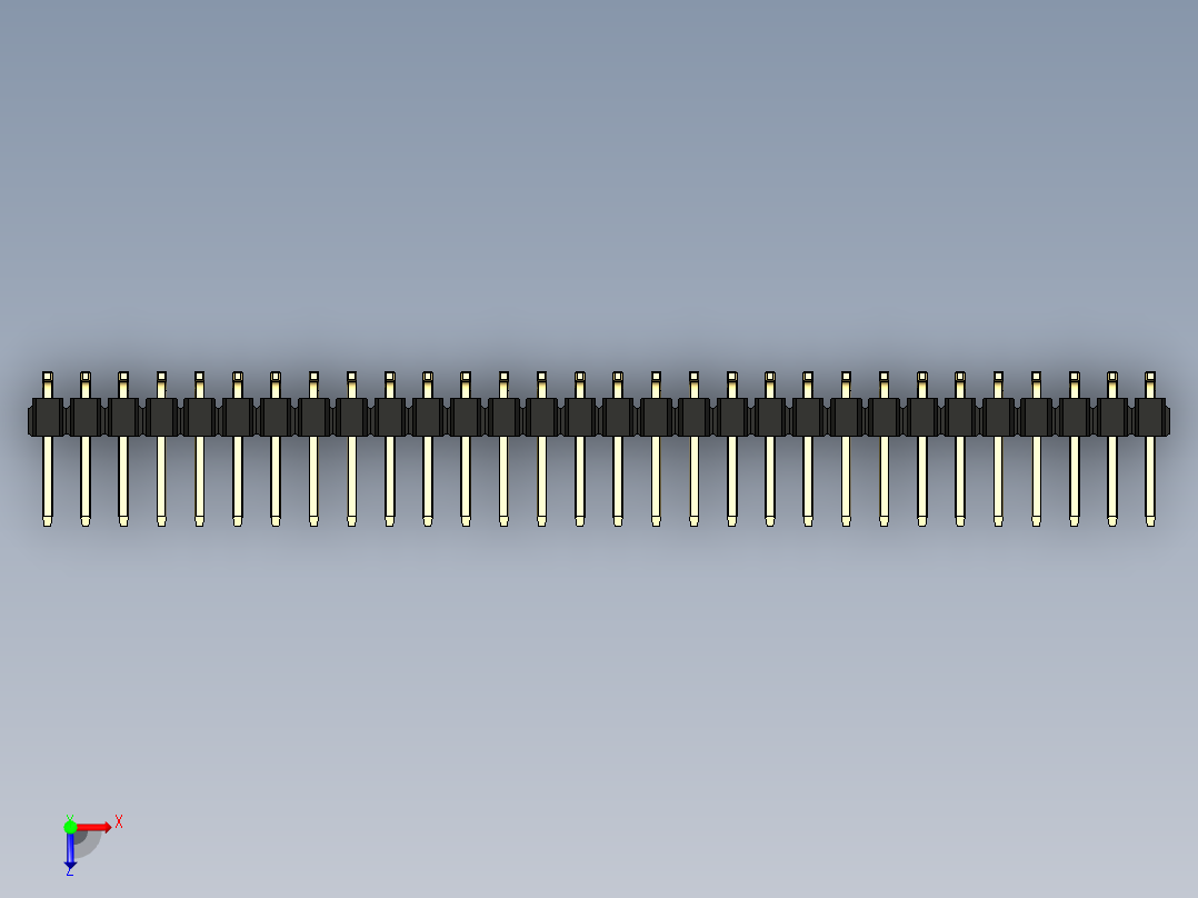 彩色公排针 100mil 2.54mm 系列-DS1022_black_60p_100mil_TypeSMT_rev1.0俯视图