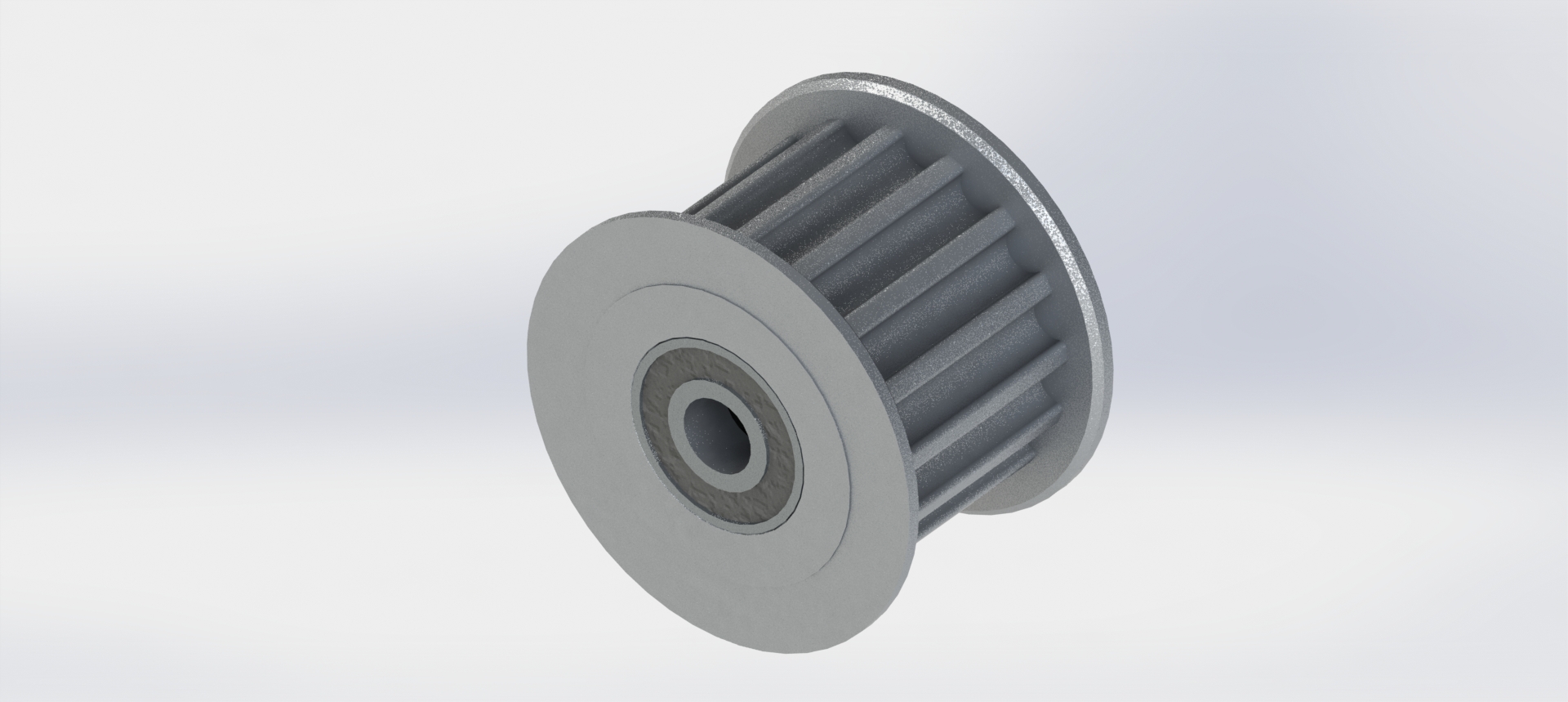 HTD-5M 皮带轮 16 齿，适用于 15 毫米皮带--stp igs sw三维 3d模型设计图