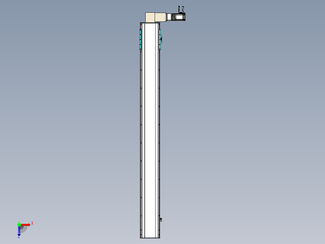 同步带滑台-半封闭B22-L100-C-S1950-R-P75-D3-N5俯视图