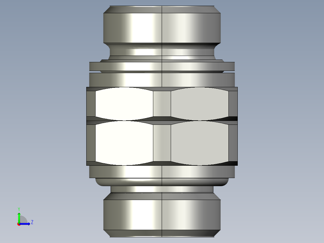 软管与硬管连接用工业通用接头0151_21_21_39左视图