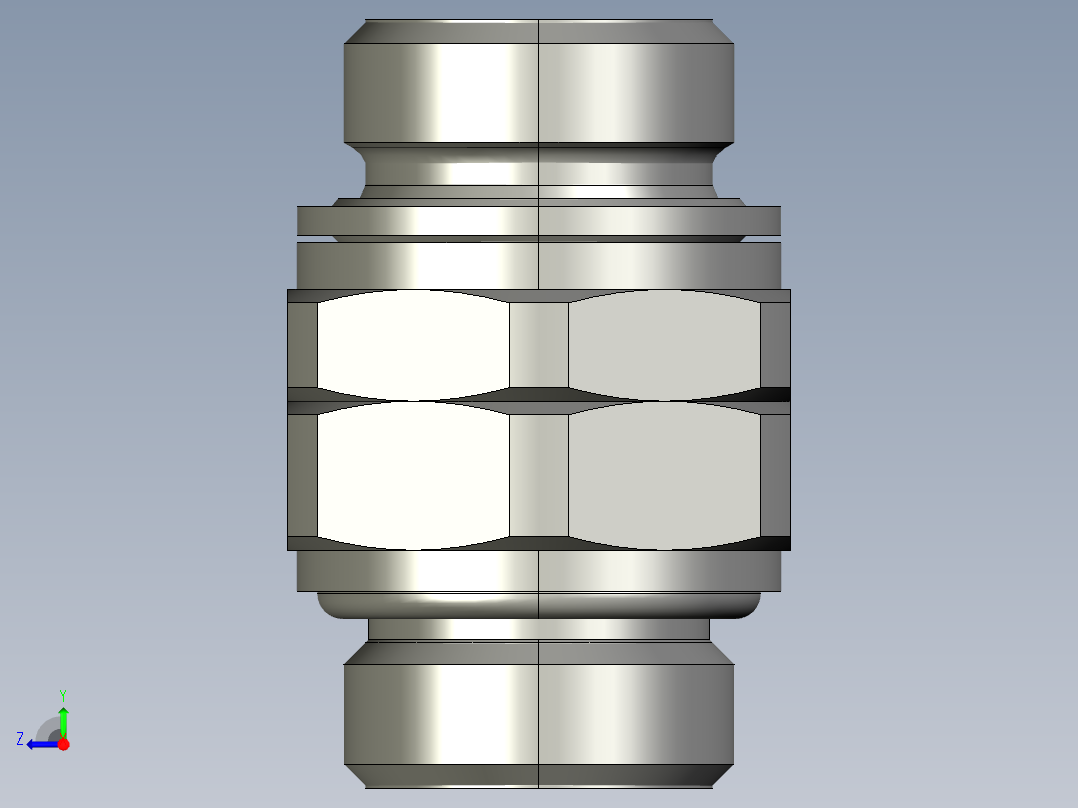 软管与硬管连接用工业通用接头0151_21_21_39右视图