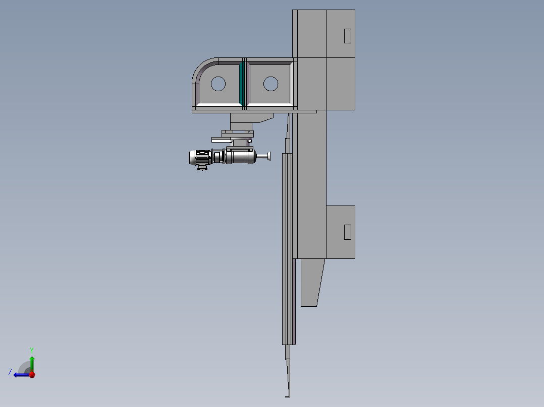 平面刨床工作台右视图