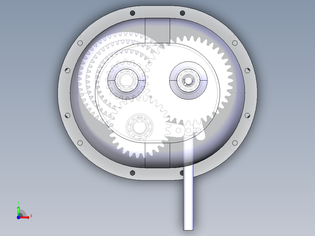 三轴四档变速器catia1027603前视图