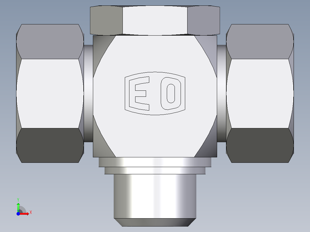 卡套式工业通用硬管接头EO_High_pressure_banjo_tee_TH18ZLMKDSCF前视图