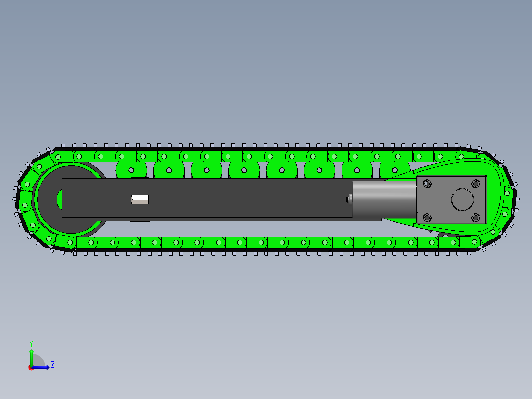 无线电控制坦克履带左视图