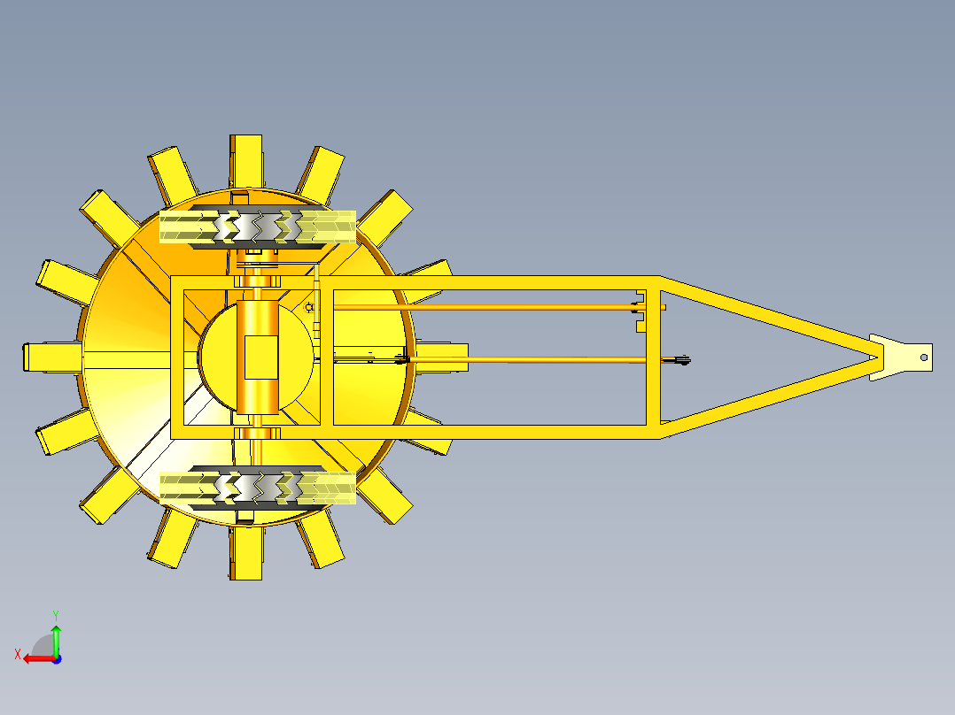 风火轮扫地机模型风后视图