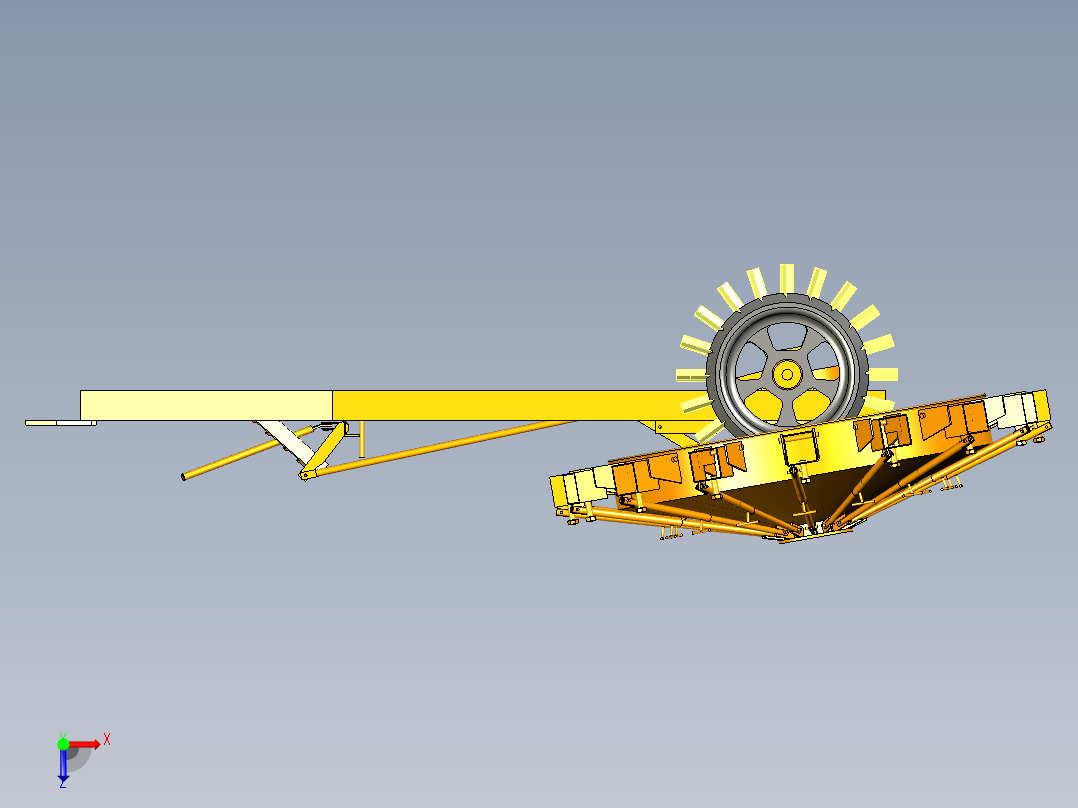 风火轮扫地机模型风俯视图