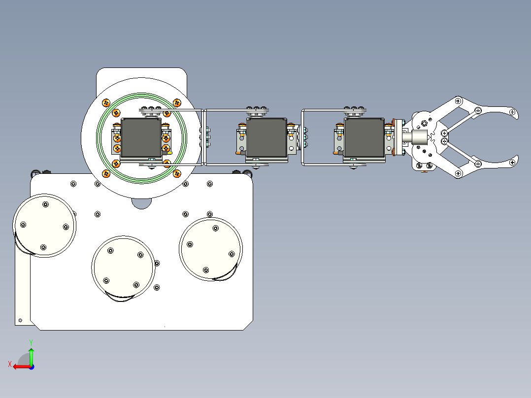 智能物料搬运小车三维模型设计后视图